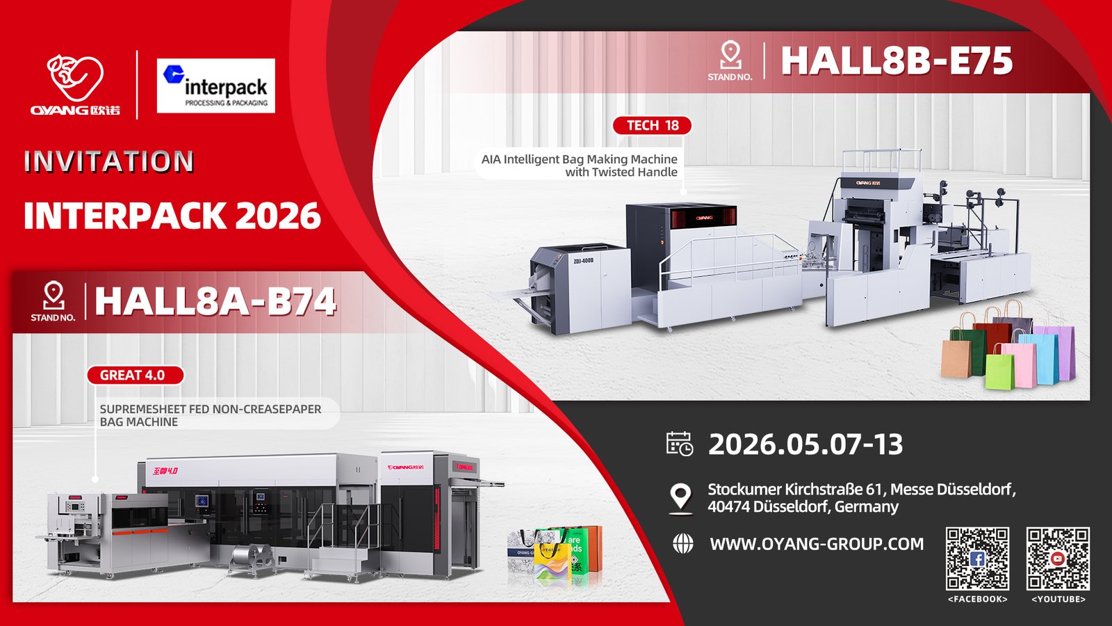 INTERPACK 2026: OYANG Intelligent Paper Bag Manufacturing Equipment in Düsseldorf