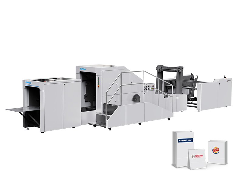Automatic Roll-fed Square Bottom Paper Bag Machine with Flat Handle